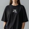 firefly gemini flash ultra realistic studio photo of a young female model wearing an oversized black t shi 134598